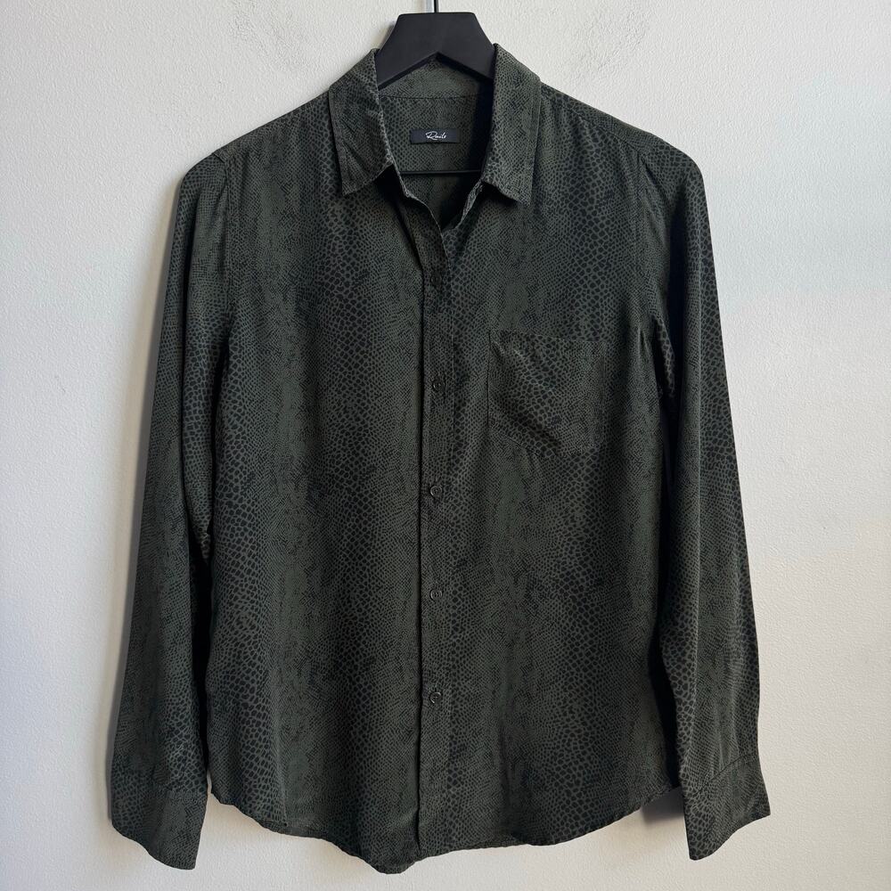 Rails Kate Silk Python Print Button Down Blouse I… - image 3